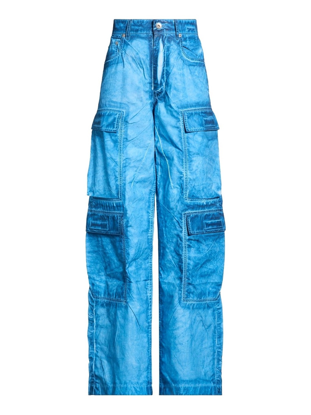 NWT Rick Owens DRKSHDW double cargo 100% cotton blue jeans toothpaste 26 tie dye